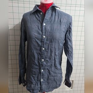 Armani Collezioni Blue Gingham Casual Shirt